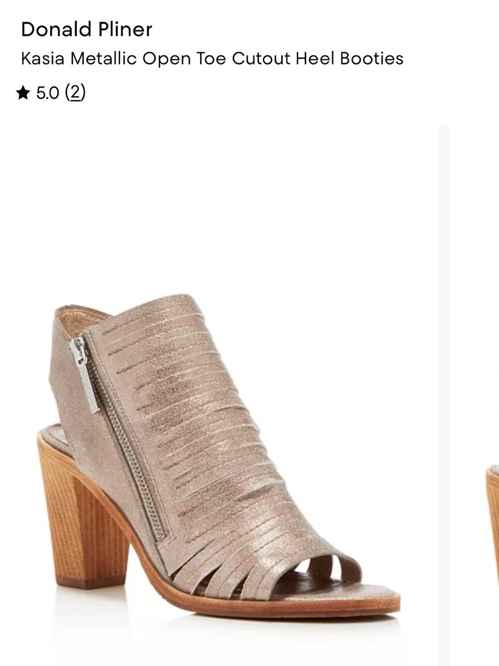 Donald J. Pliner Taupe Metallic Open-Toe Cutout Heel Booties